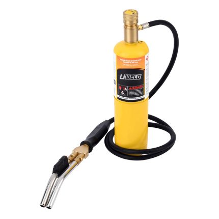 UWELD Flame Jet Turbo Torch Head High Output 17060 BTU Full Metal Heavy Duty Manual Ignition Gas Welding Dual Tubes Blowtorch Nozzle Fuel by MAPP MAP Propane Brazing Soldering Flamethrower